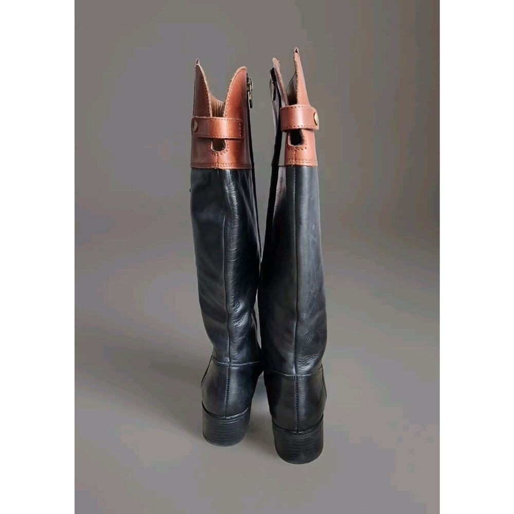 Franco Sarto Clove 2 Two-Tone Riding Boots Zip-Up Brown Black Womens 8 - Picture 3 of 12